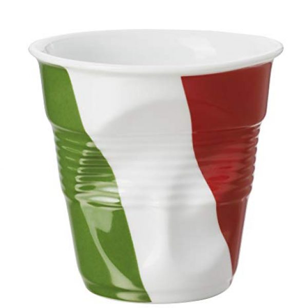 Crumple. Cappuccino tumbler, Flag : Italy
