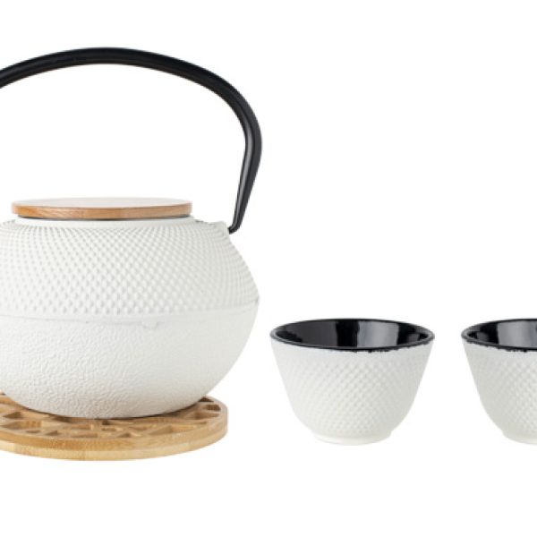 Hakone set teapot with 2 cups and travel cup.