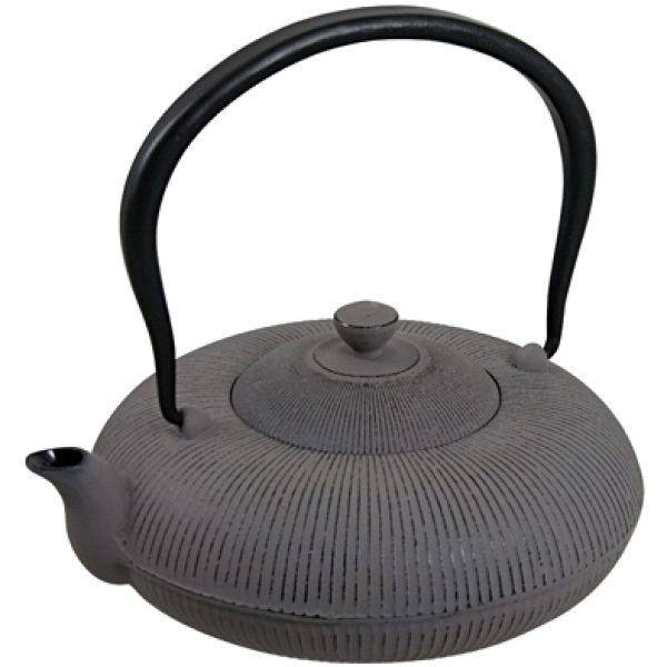 Pumpkin cast iron teapot. Grey